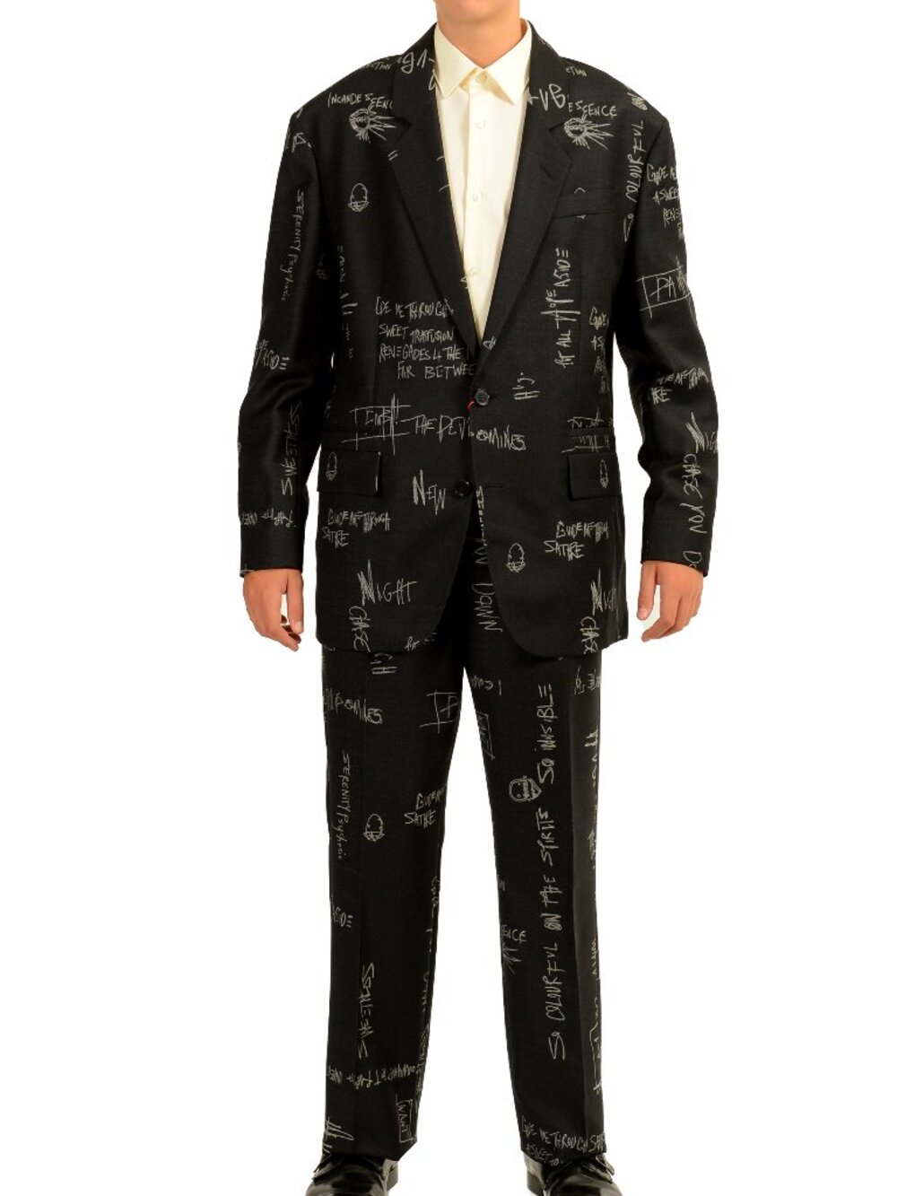 Hugo Boss Men's "Ursus/Faris182FS" Graphic Print 100% Wool Suit US 36R IT 46R